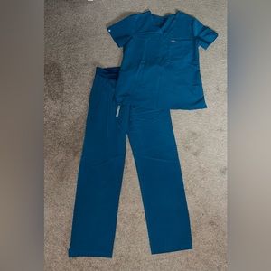 Teal Figs scrubs - top and bottom